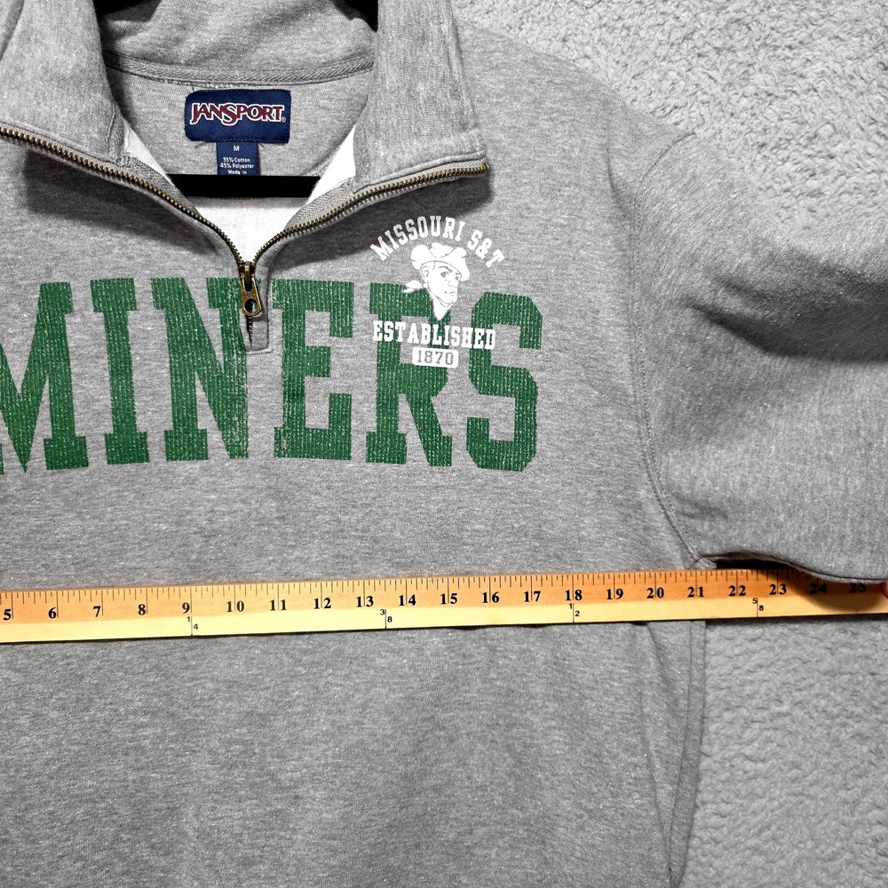 Missouri Miners Science & Technology Jansport 1/4 Zip Gray Jacket Medium - Picture 2 of 6